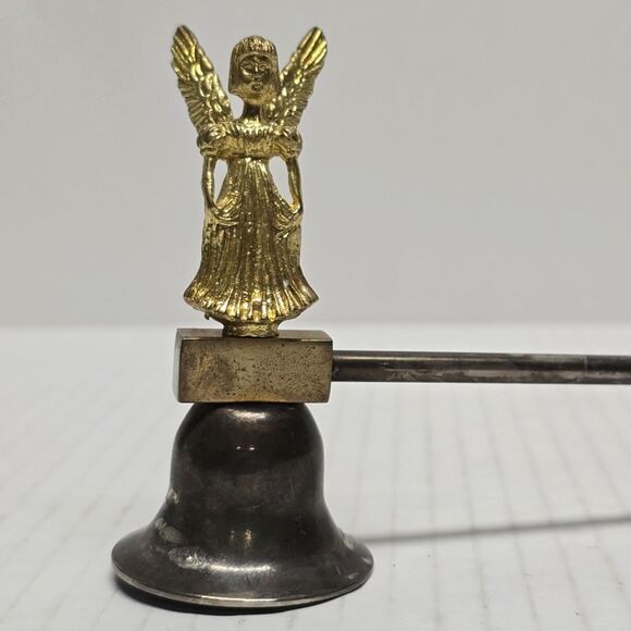 Vintage Angel Candle Snuffer Brass Iron Two Tone Metal - Picture 1 of 9